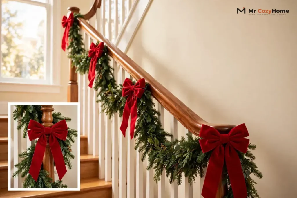 How to Hang Garland on Stairs